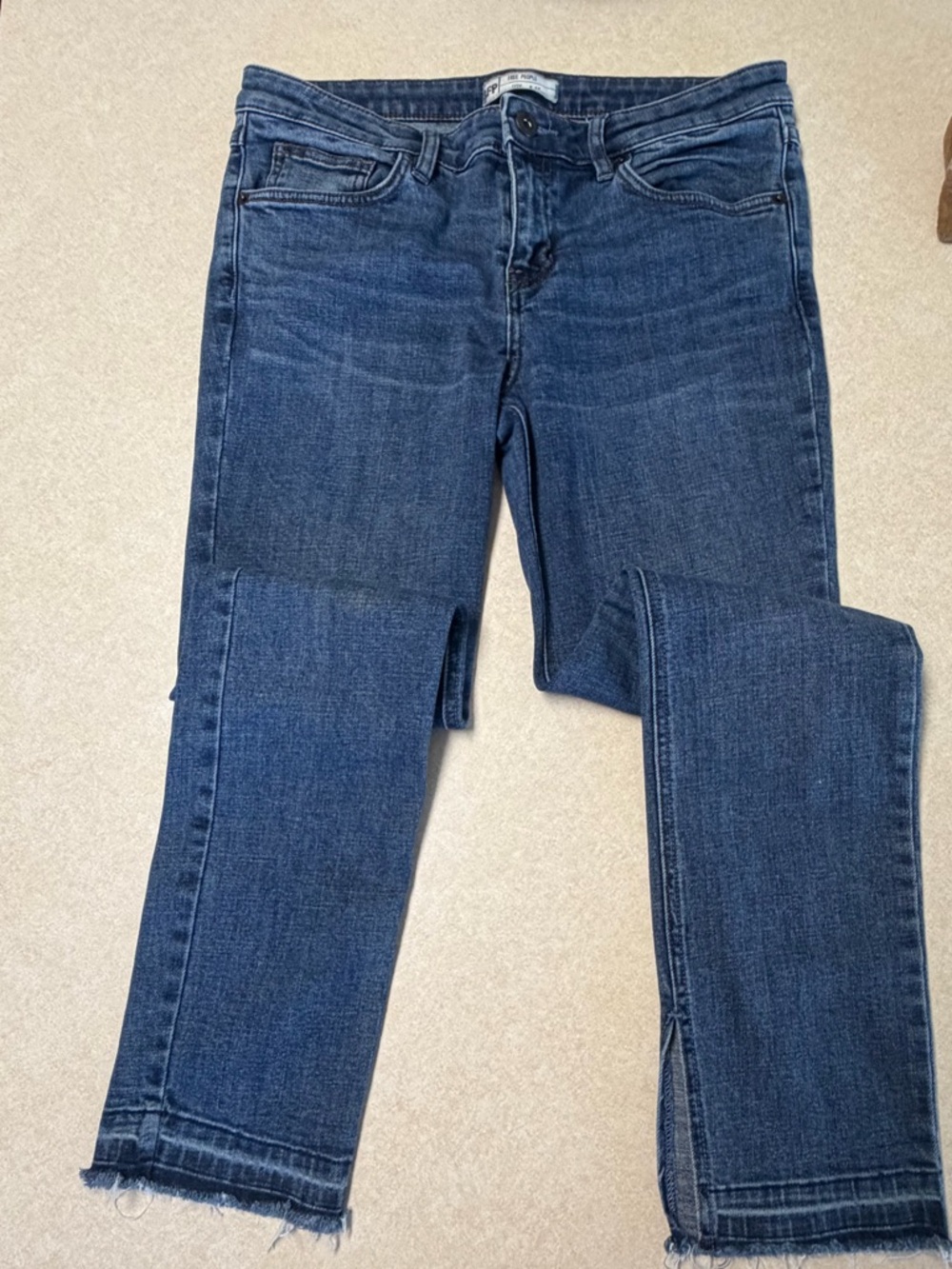 Free People Kentucky Blue Slit Skinny Jean - Picture 8 of 14